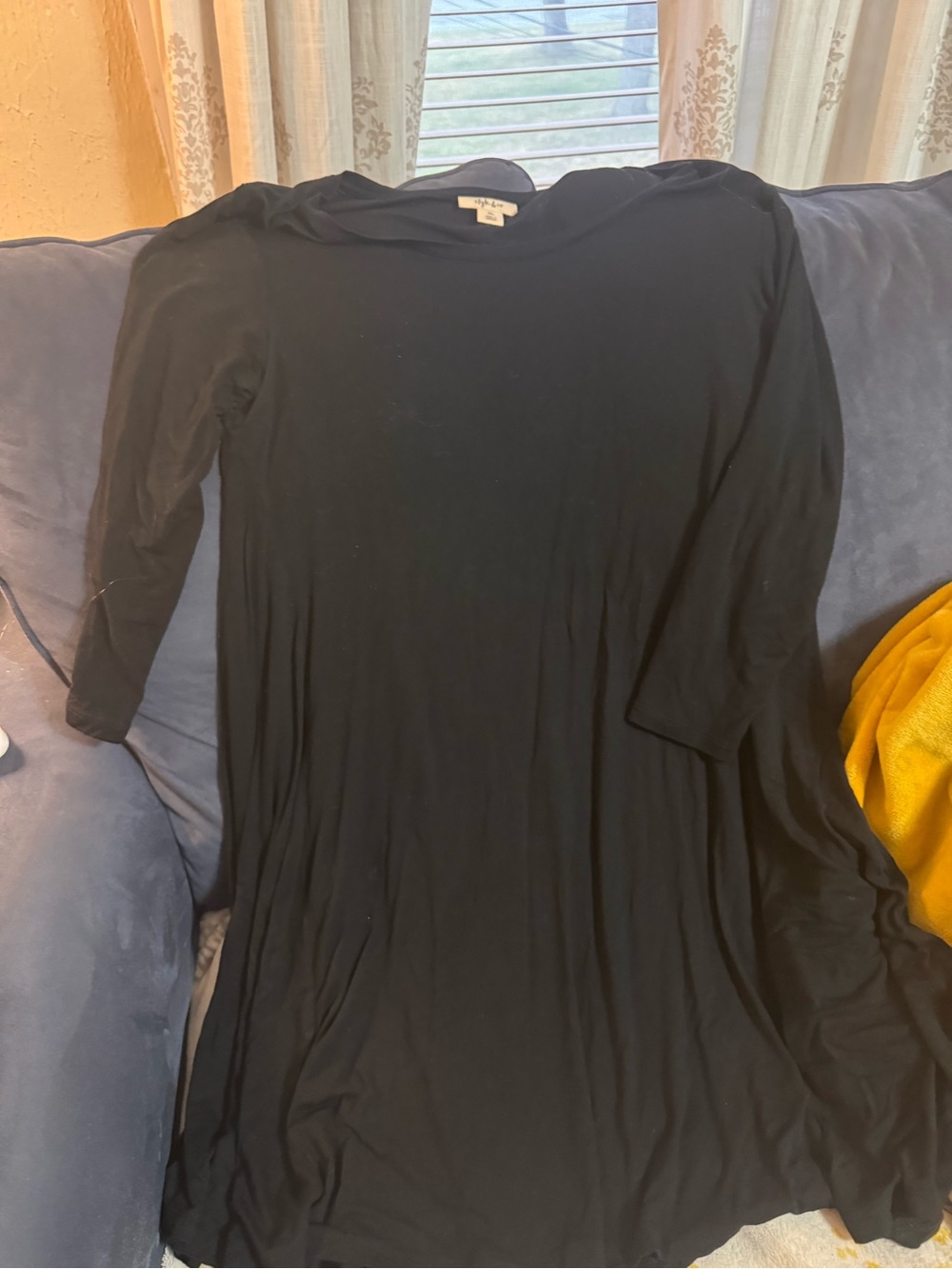 Style & Co. Black Long-Sleeve Maxi Dress